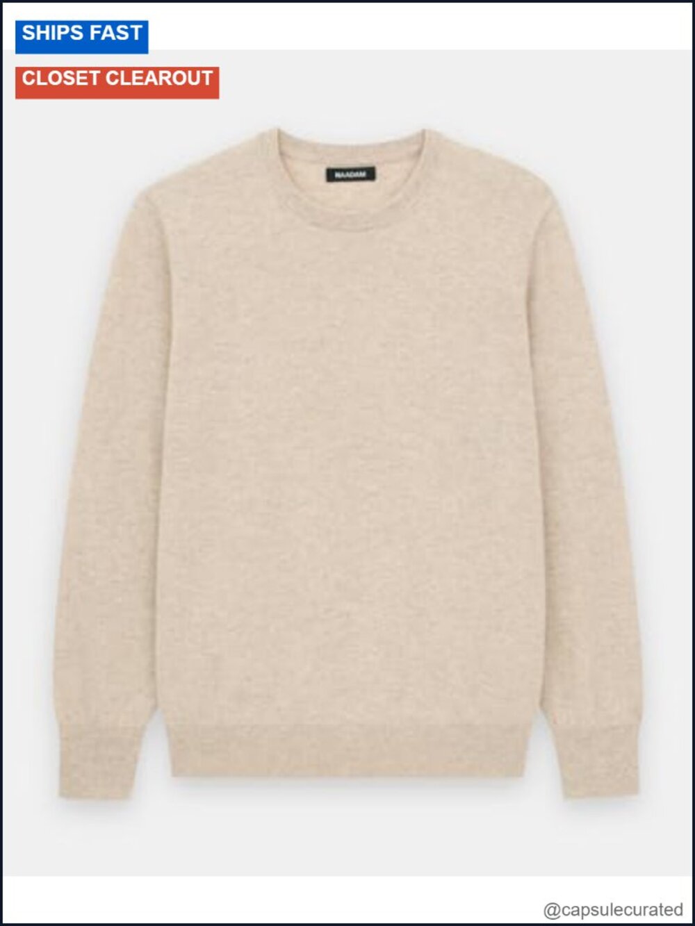 Men's Original Cashmere Crewneck Sweater Pullover Lightweight Layer - Picture 3 of 3